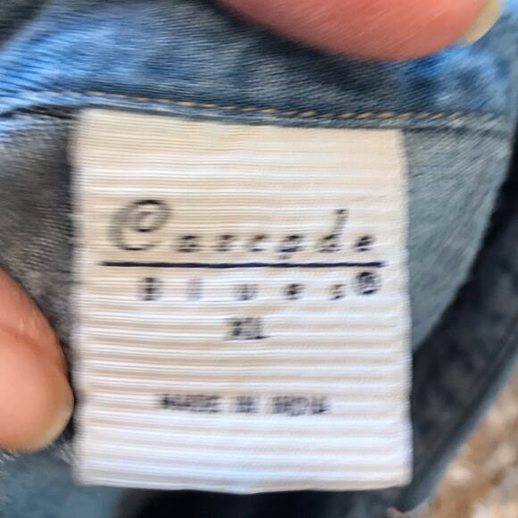 Vintage 90's Cascade Blues Chambray Star Top XL - Picture 4 of 5